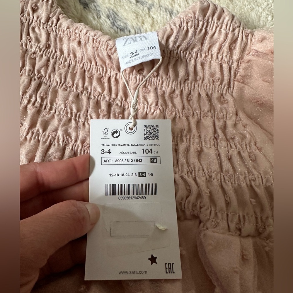 Zara Blush Textured Dress - Picture 2 of 3